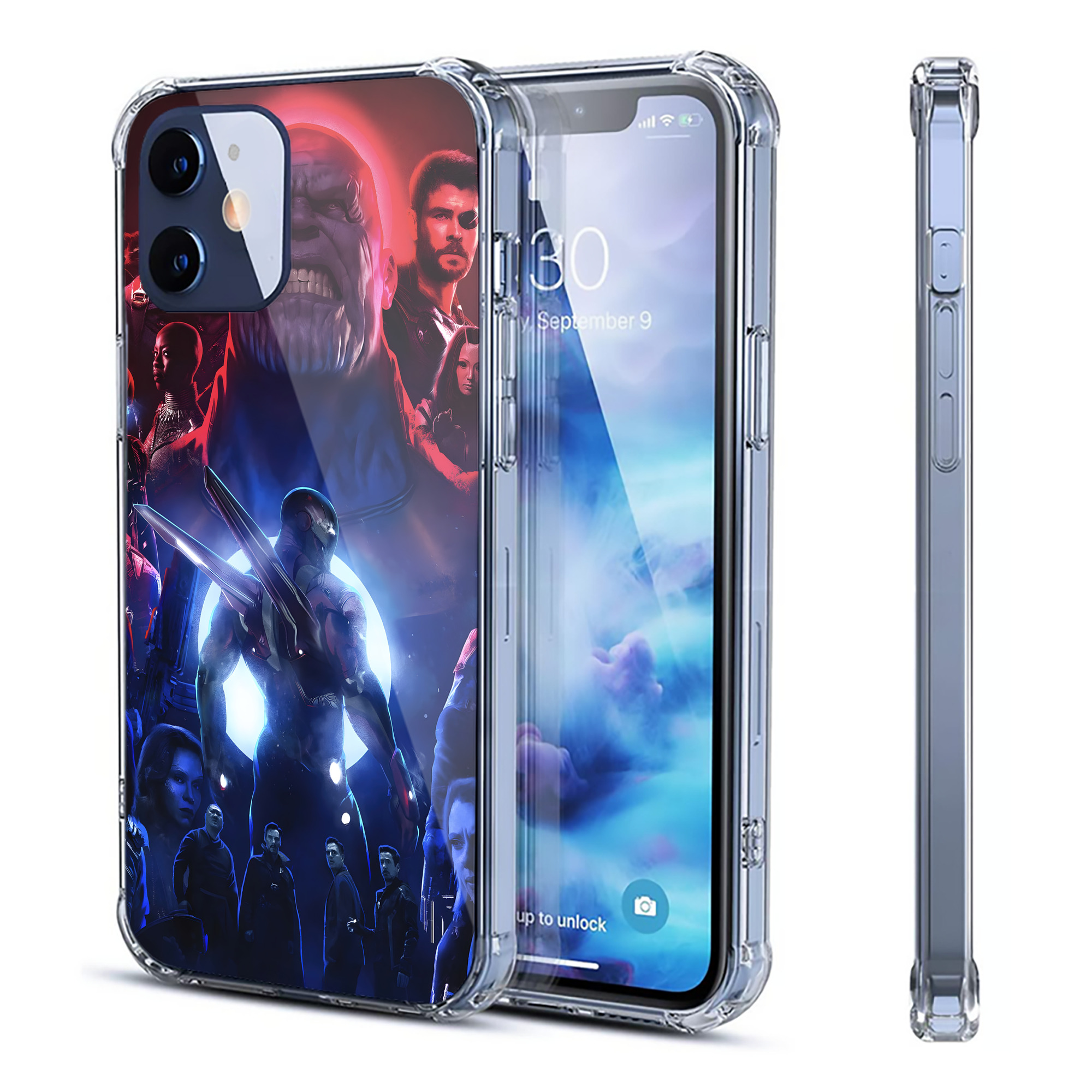 （画像用） アベンジャーズ The Avengers 【iPhone 12シリーズ対応】透明スマホケース（クリアソフトケース）